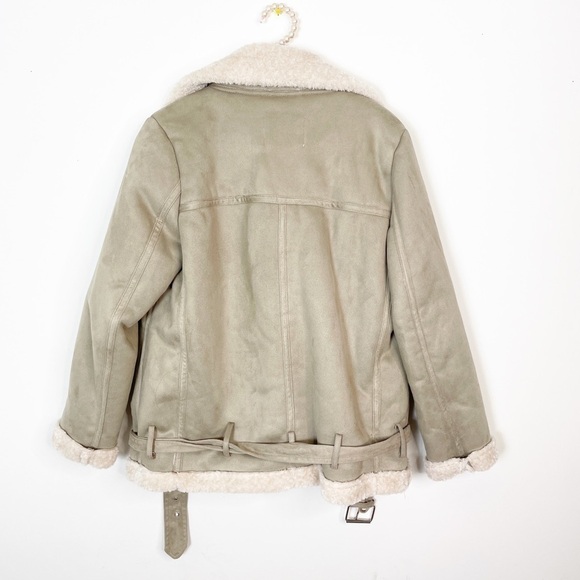 New Zara Textured Warm Biker Jacket - Picture 10 of 13